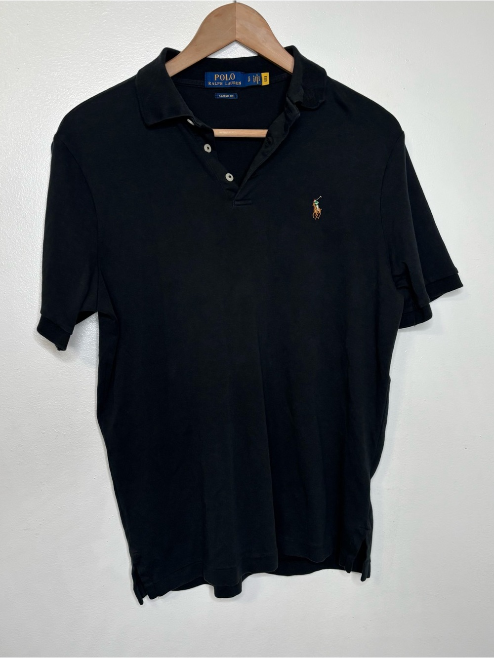Polo Ralph Lauren Classic Fit Mens Short Sleeve Polo Shirt Black Small Pony S
